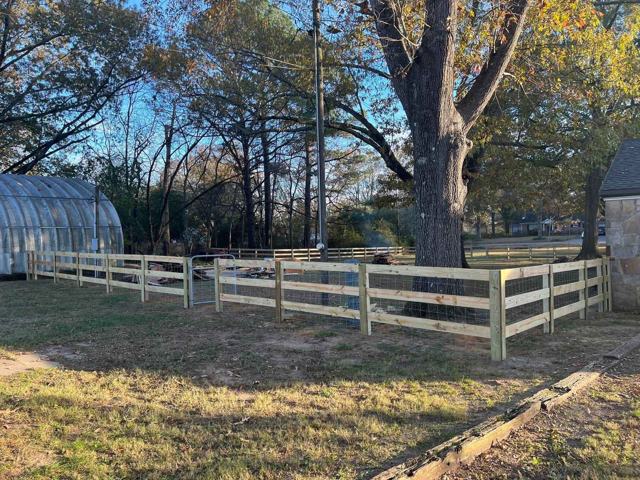 Farm rail fence on a rural property